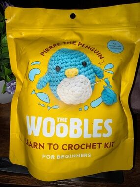 The Woobles Pierre the Penguin Learn to Crochet Kit - Blue & White
